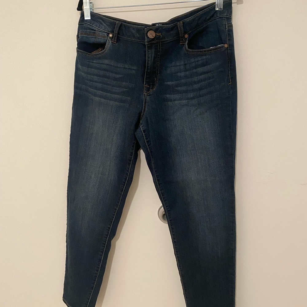 1822 denim straight leg dark blue jeans
